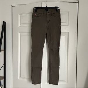 Hudson | Mid-rise skinny jeans, dark olive green